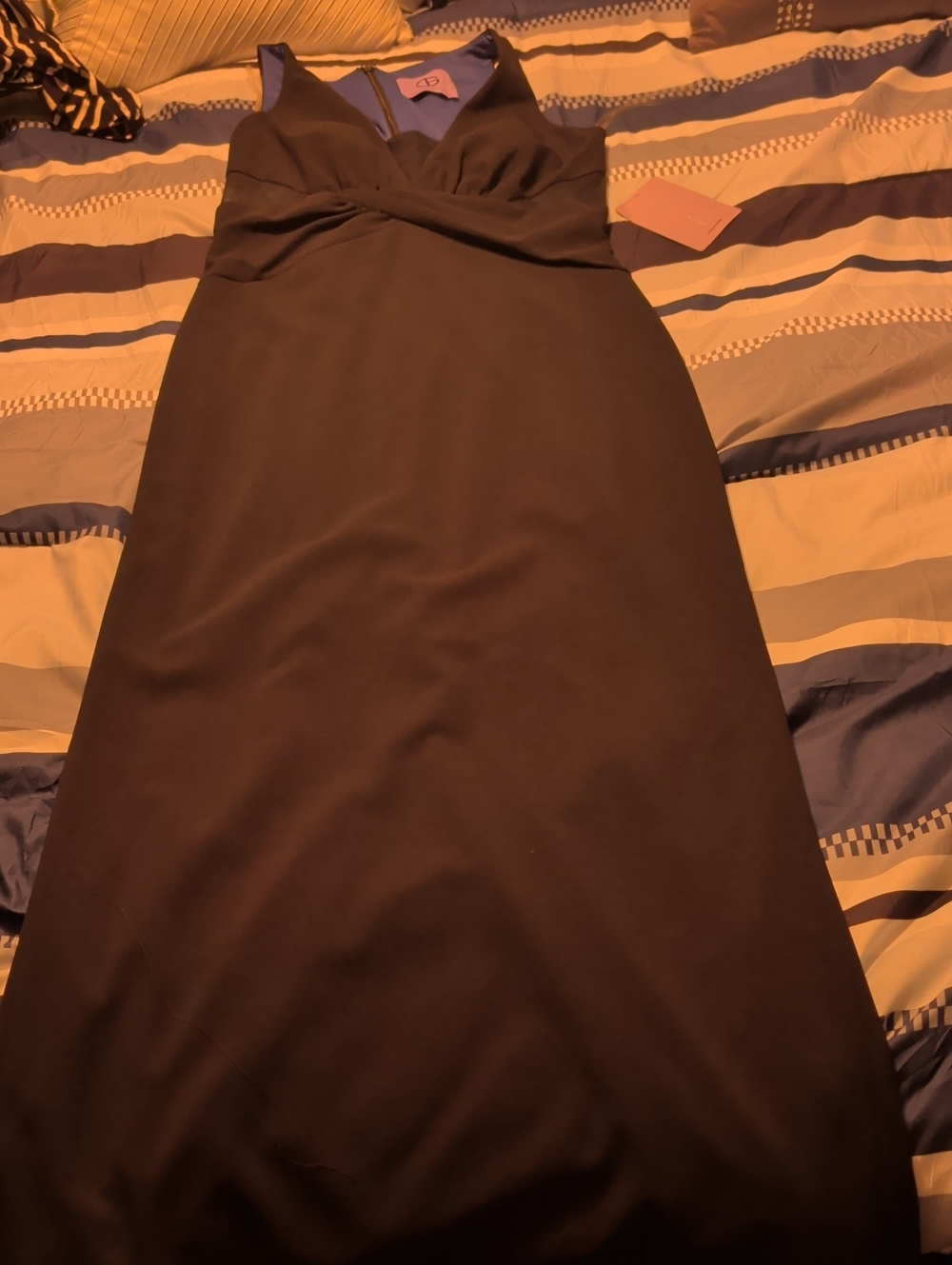 JS Collections Black Dress with Blue Lining